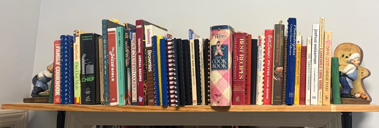 Josh's cookbook shelf