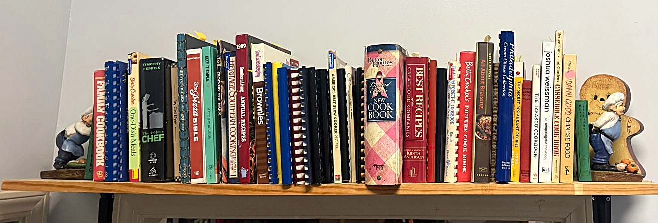 Josh's cookbook shelf